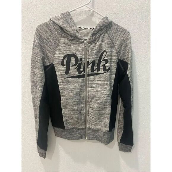 PINK Victoria’s Secret Gray Zip Up Hoodie Size Xs - Picture 1 of 5